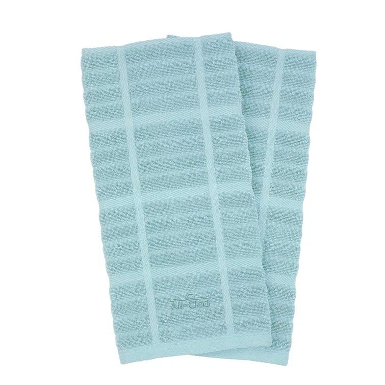 Blue Terry Cotton Kitchen Towel Set, 17" x 30"