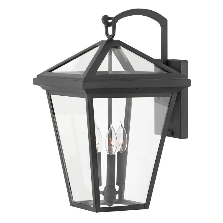 Museum Black Aluminum 3-Light Outdoor Wall Lantern