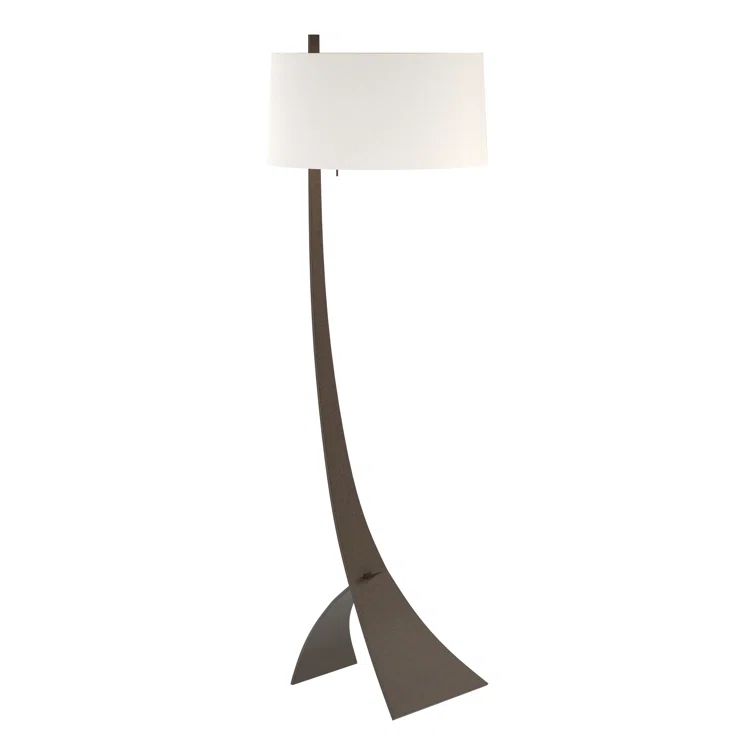 58.5'' Bronze and Natural Anna Floor Lamp with LED Light