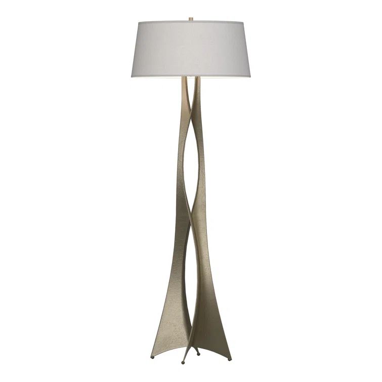 Eternity Symbol Inspired Natural Iron Floor Lamp with Flax Shade