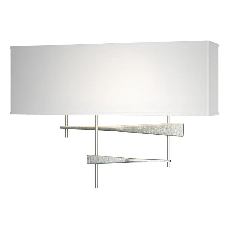 Cavaletti Natural Iron 2-Light Dimmable Wall Sconce with Anna Shade