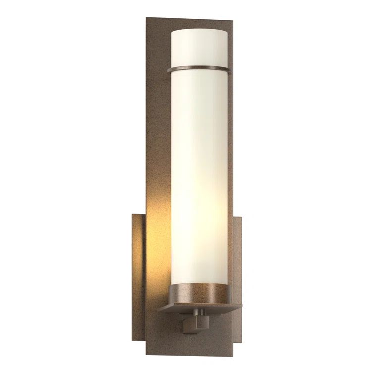 Elegant Bronze Vanity Wall Sconce with Opal Glass Shade