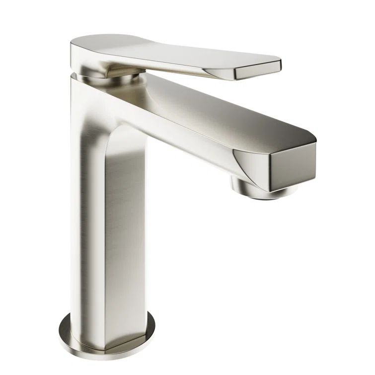 Brushed Nickel Single Handle Bathroom Faucet with Pop-Up Drain