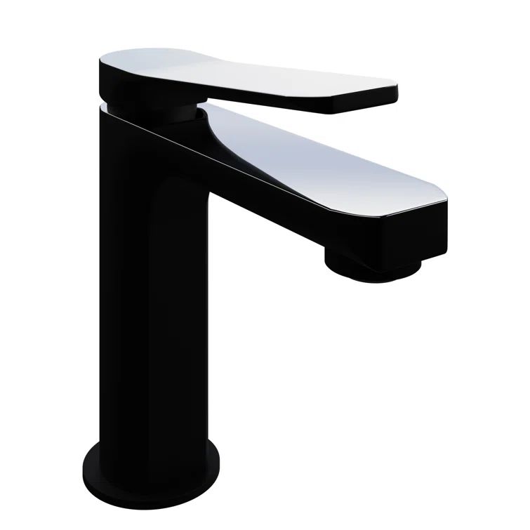 Matte Black and Chrome Single Handle Bathroom Faucet