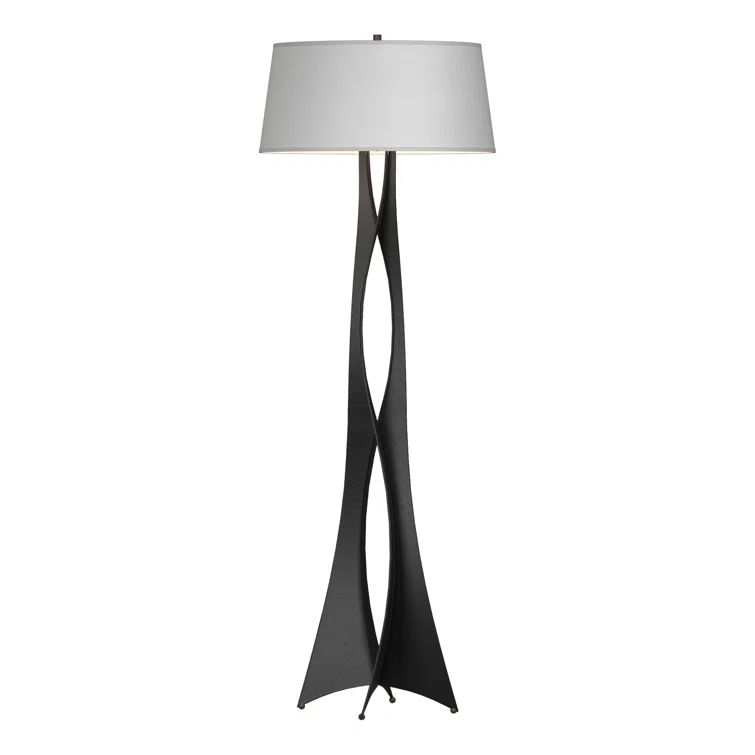 Black and Natural Anna Infinity Floor Lamp