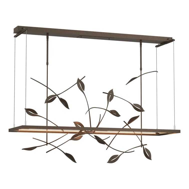 Autumn Leaf Design LED Bronze Kitchen Island Pendant
