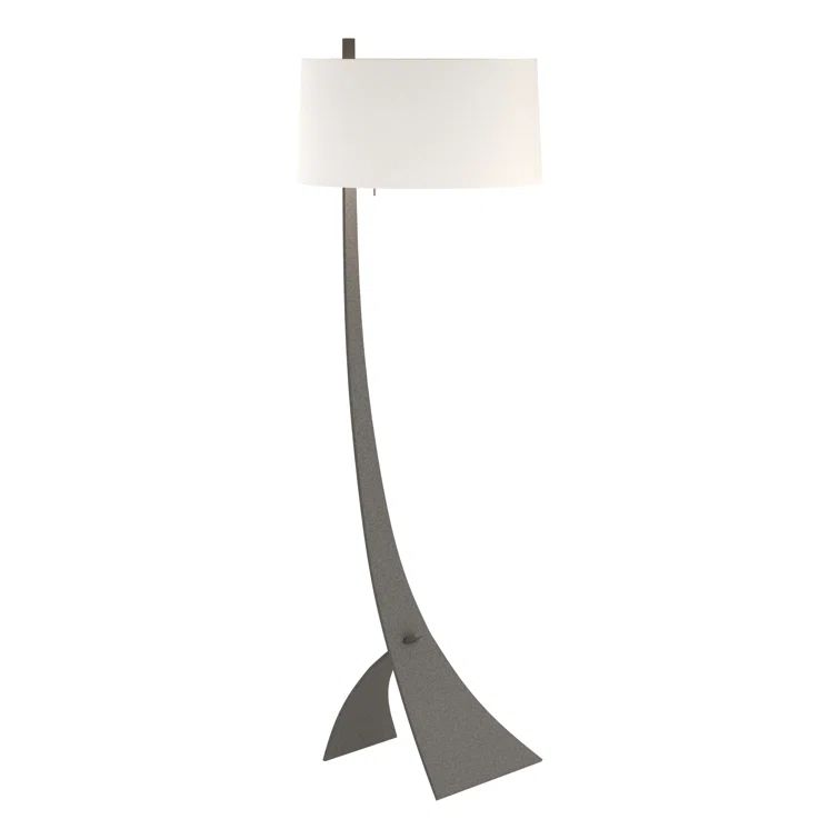 Stasis Natural Iron Base with Natural Anna Shade LED Floor Lamp
