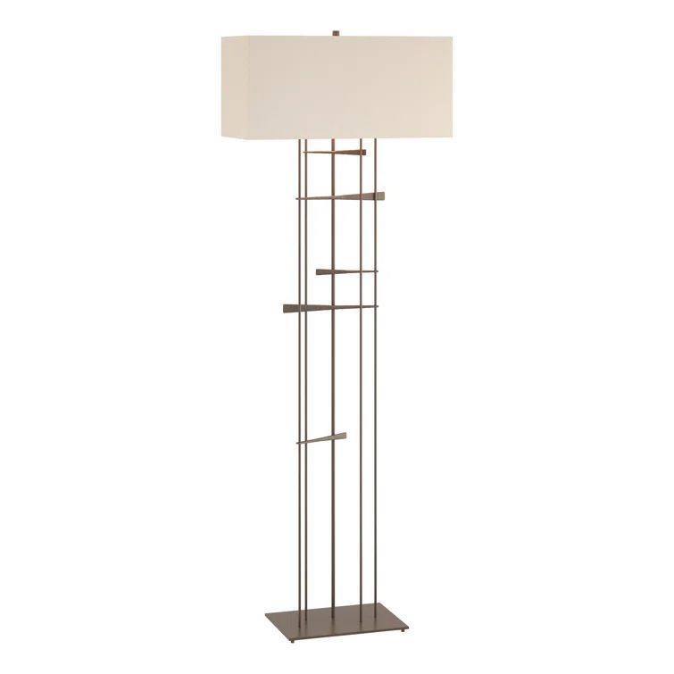 Cavaletti Bronze and Flax 65" Steel Floor Lamp