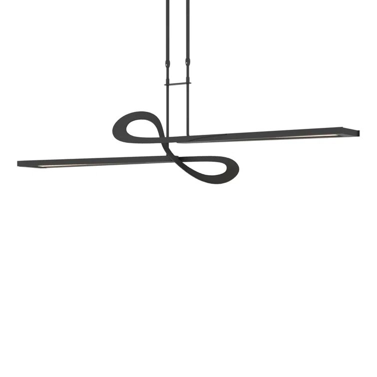 Switchback Sleek Black LED Kitchen Island Pendant 49"-68.9"
