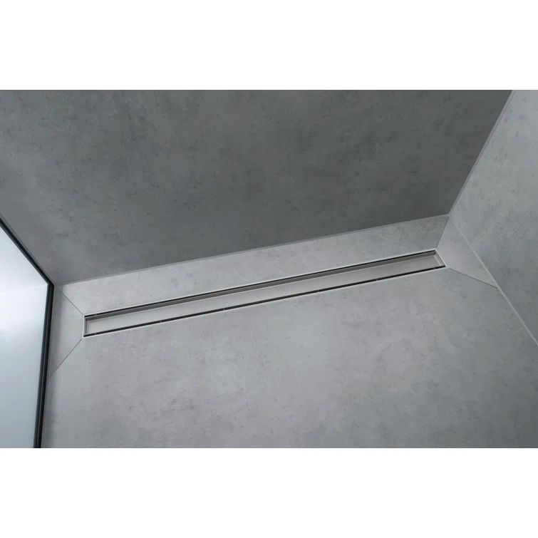 Chrome Stainless Steel Linear Tileable Shower Drain with Adjustable Frame