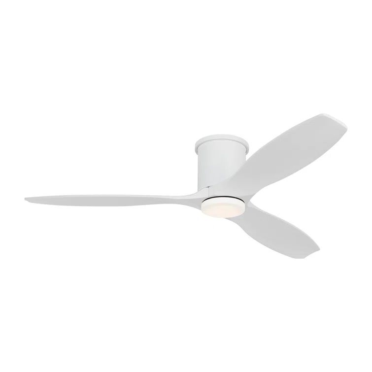 52'' Matte White Acrylic Ceiling Fan with LED Light and Remote