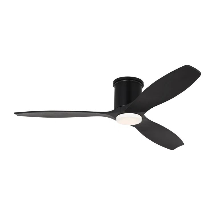 Midnight Black 52" Smart LED Ceiling Fan with Frosted Acrylic Shade