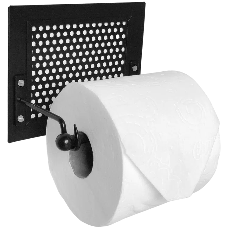 Black Metal Wall Mounted Rustic Toilet Paper Holder