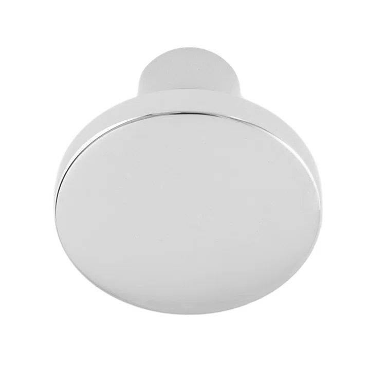 Polished Nickel Round Cabinet Knob with Mounting Hardware