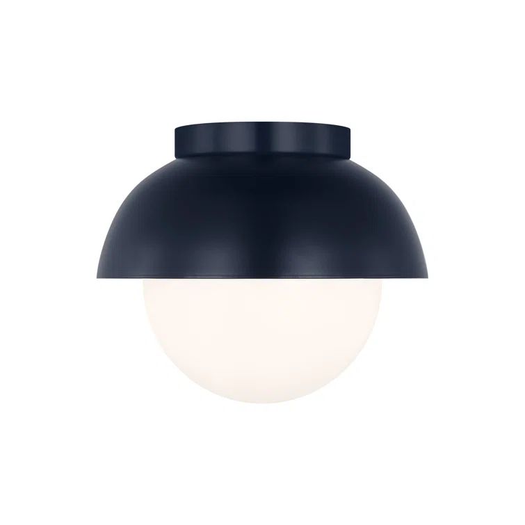 Navy Opal Glass Modern Flush Mount Light