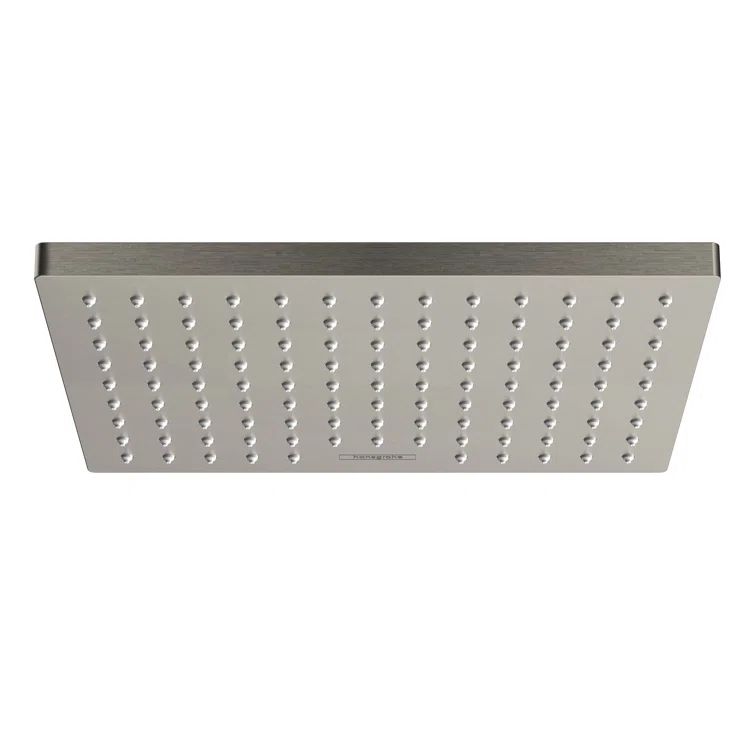 Brushed Nickel Rectangular Rain Showerhead with Adjustable Spray