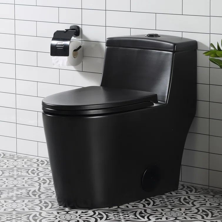 Matte Black Elongated Dual Flush High Efficiency Toilet