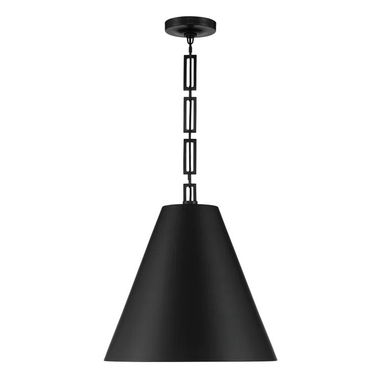 Alston Matte Black & Antique Gold 3-Light Drum Pendant