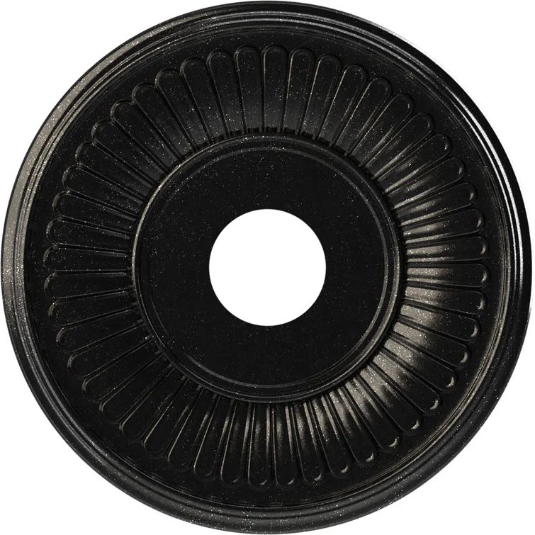 16" Black Textured Metallic PVC Ceiling Medallion