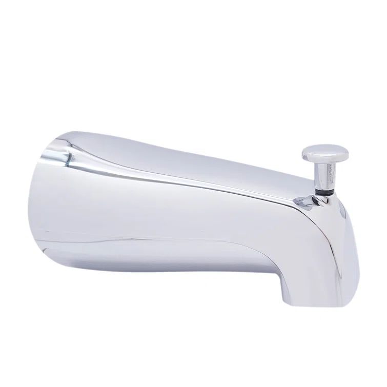 Polished Chrome Wall Mounted Tub Spout with Front Diverter