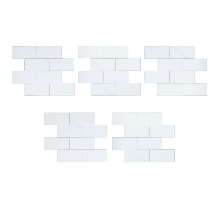Carrara Subway White PVC Peel and Stick Backsplash Tiles
