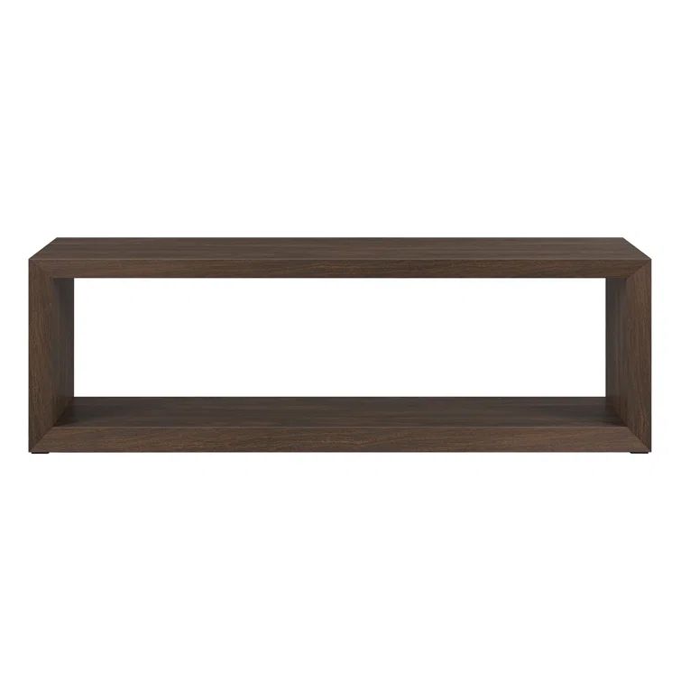 Alder Brown Rectangular MDF Coffee Table with Shelf