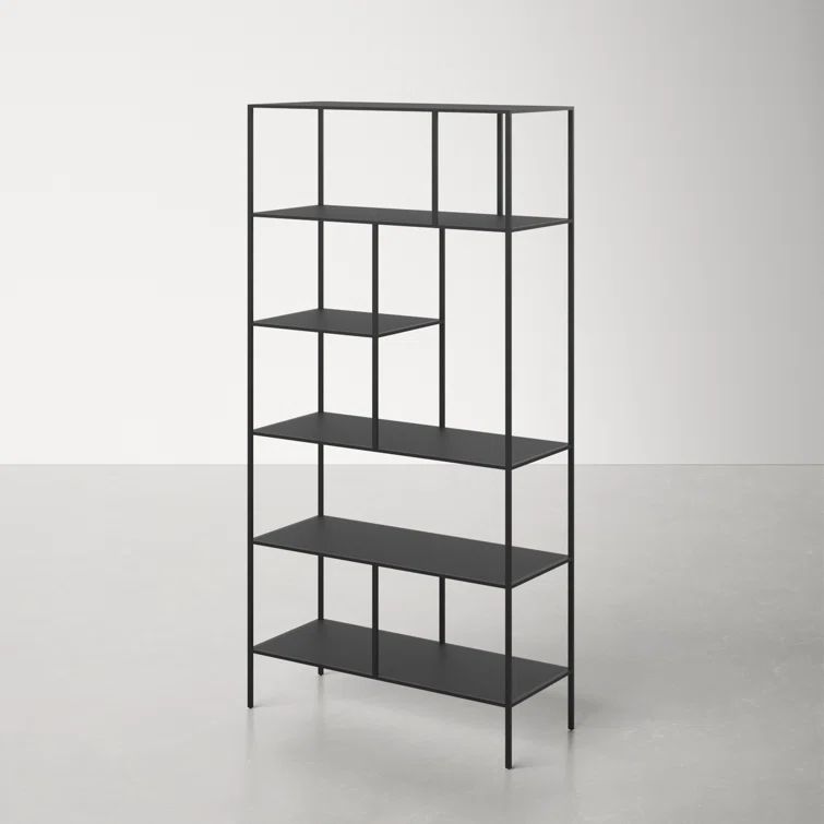 Blackened Bronze 72" Stainless Steel Etagere Bookcase