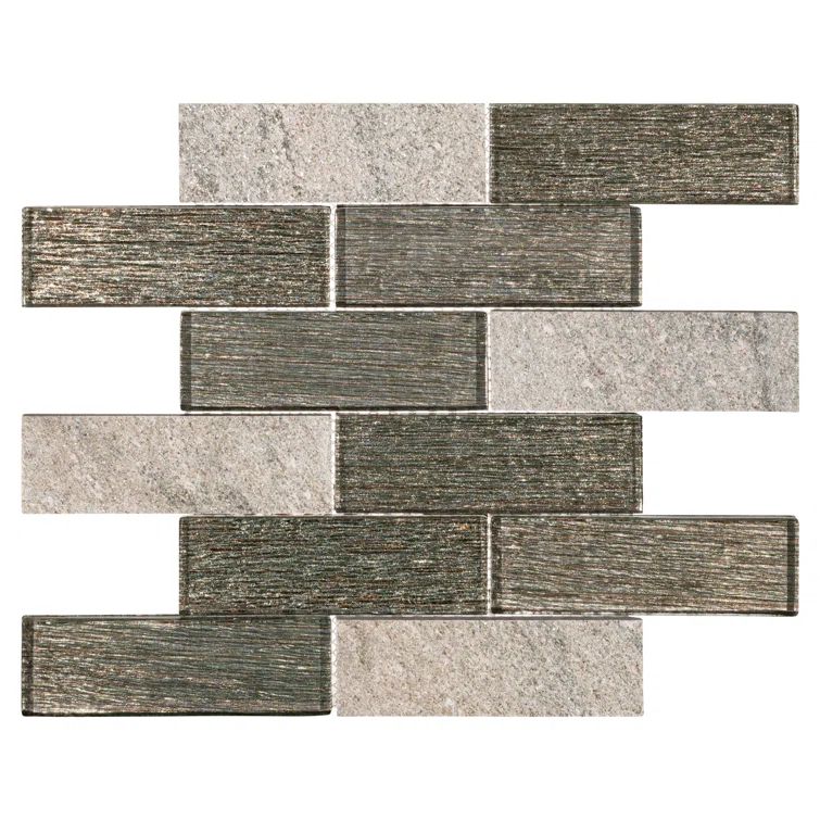 Laurens Matte and Polished Glass Mosaic Tile Sheet