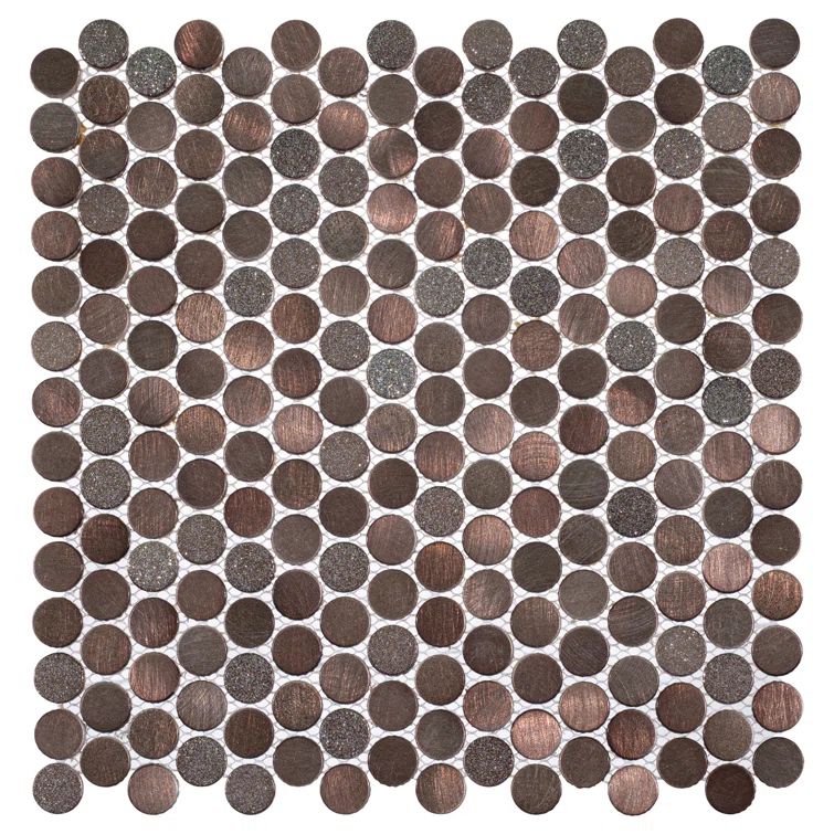 Bronze Penny Round Metal Mosaic Tile for Kitchen and Bathroom Walls