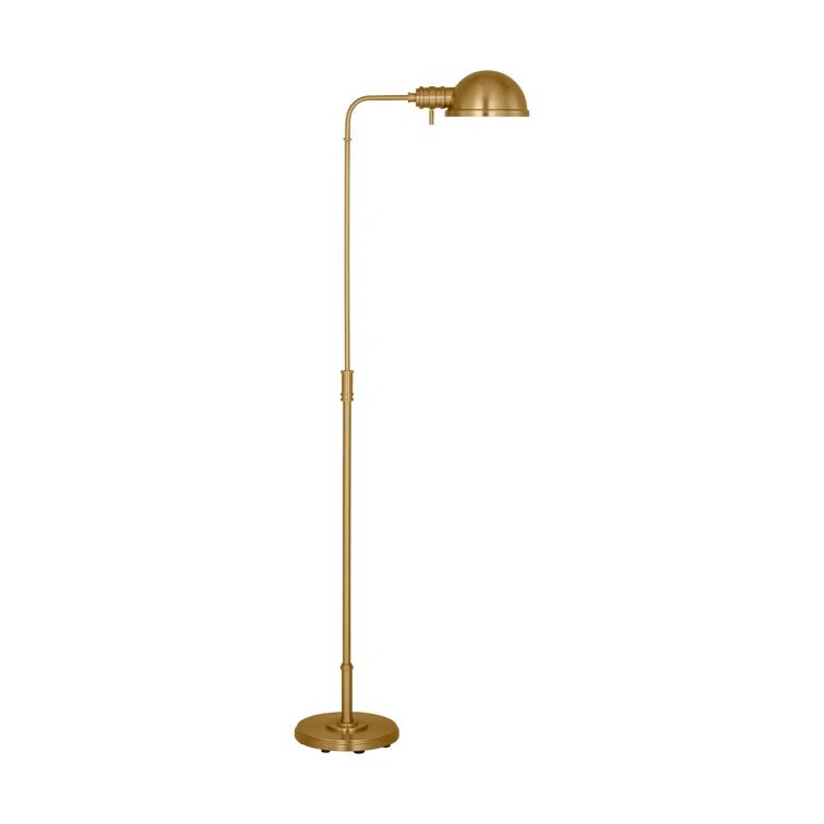 Burnished Brass Adjustable Arc Task Floor Lamp