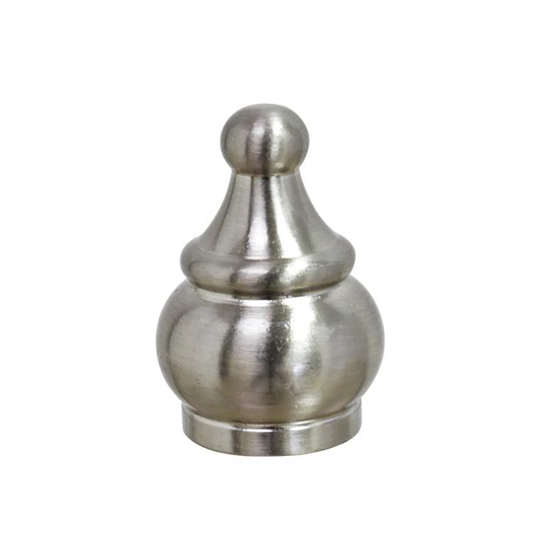 Brushed Nickel Alloy Steel Lamp Finial, 1 1/2" Tall