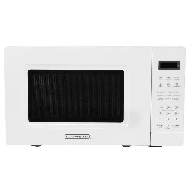 White 0.7 Cu Ft LED Digital Countertop Microwave Oven