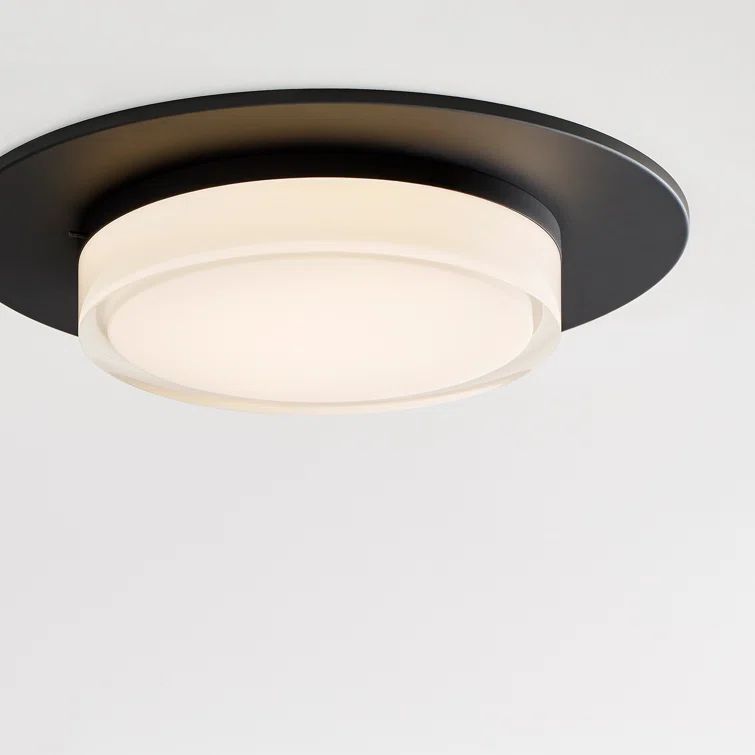 Nightshade Black 17'' Glass LED Flush Mount Light