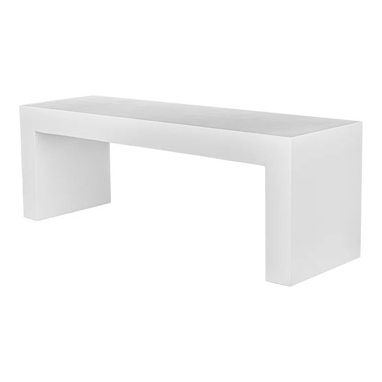 Lazarus White Fiber-Reinforced Concrete Outdoor Dining Bench