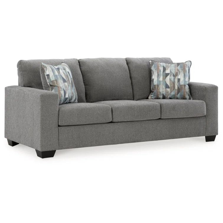 Gray Fabric Queen Sleeper Sofa with Memory Foam Mattress