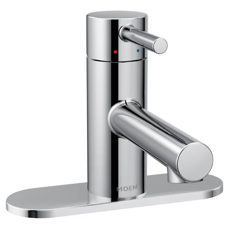 Chrome Single Handle Low Profile Bathroom Faucet