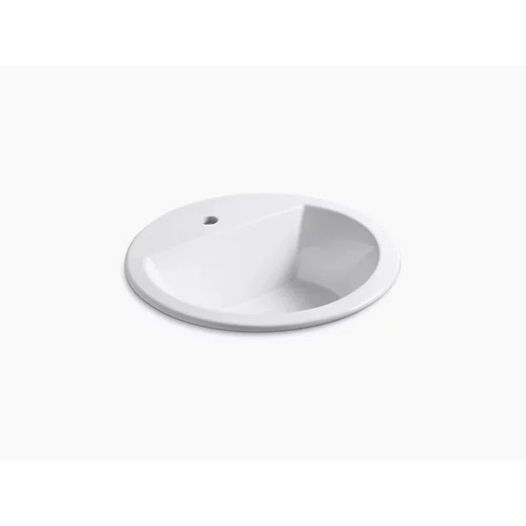 Bryant Ceramic Circular Drop-In Bathroom Sink with Overflow