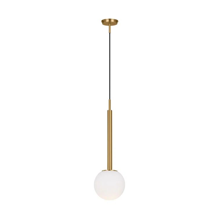 Burnished Brass and Glass Globe LED Pendant Light