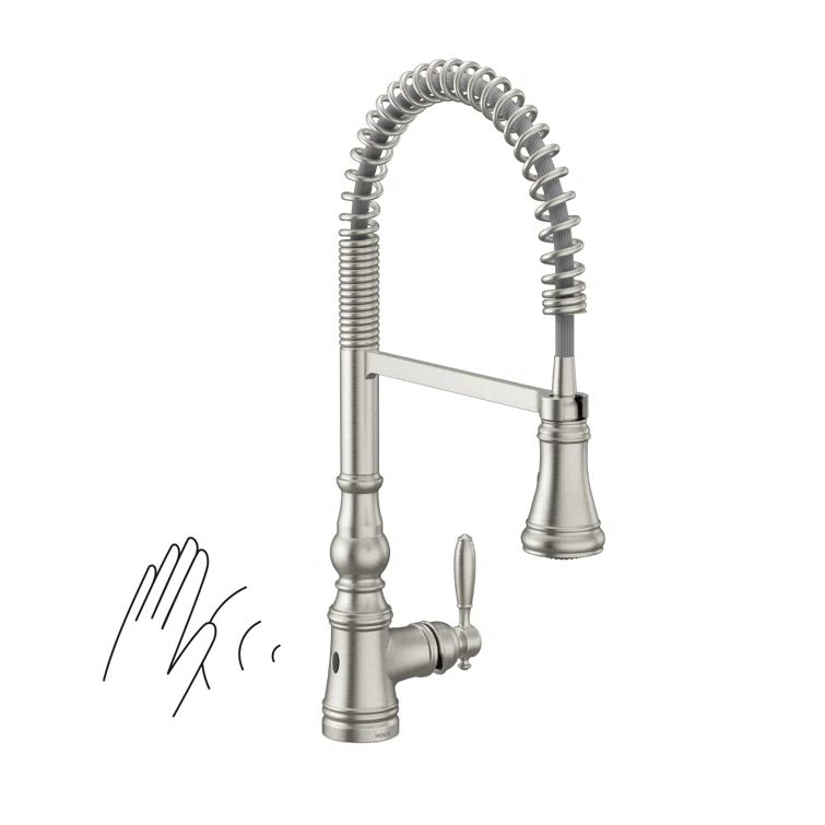 Stainless Steel Single Handle Pre-Rinse Spring Pulldown Kitchen Faucet