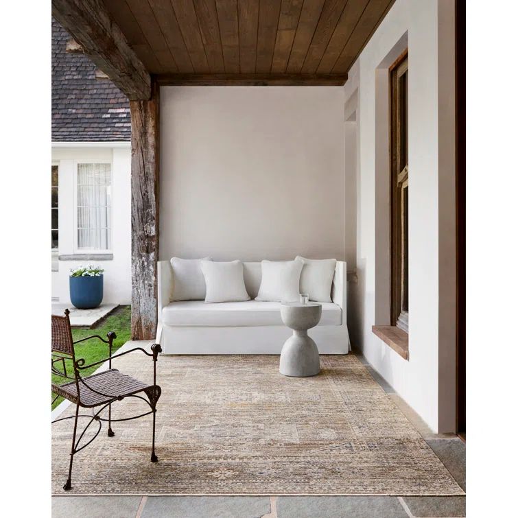Margaret Gray Synthetic Flat Woven Rectangular Area Rug