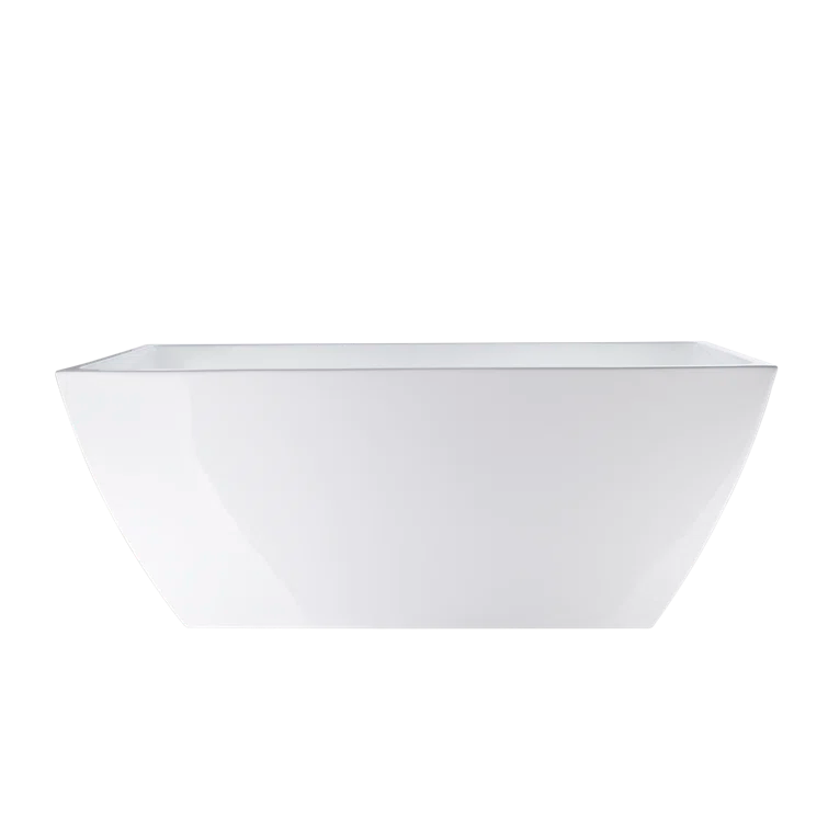 White Acrylic Freestanding Soaking Bathtub 59"