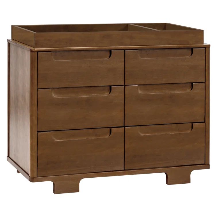 Natural Walnut Double Ball Bearing Nursery Dresser