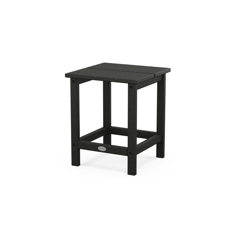Black High-Density Polyethylene Square Outdoor Side Table