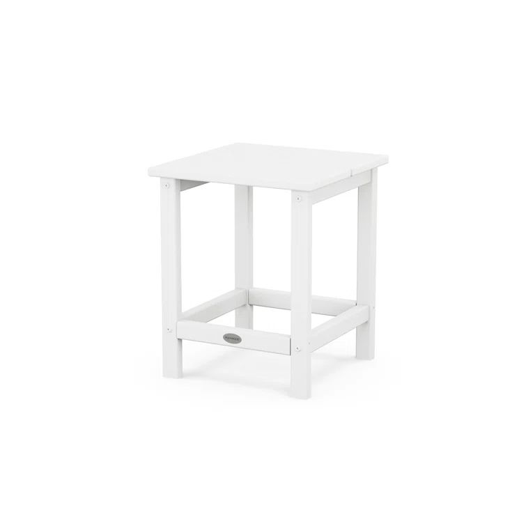 White Polypropylene 18" Square Studio Side Table