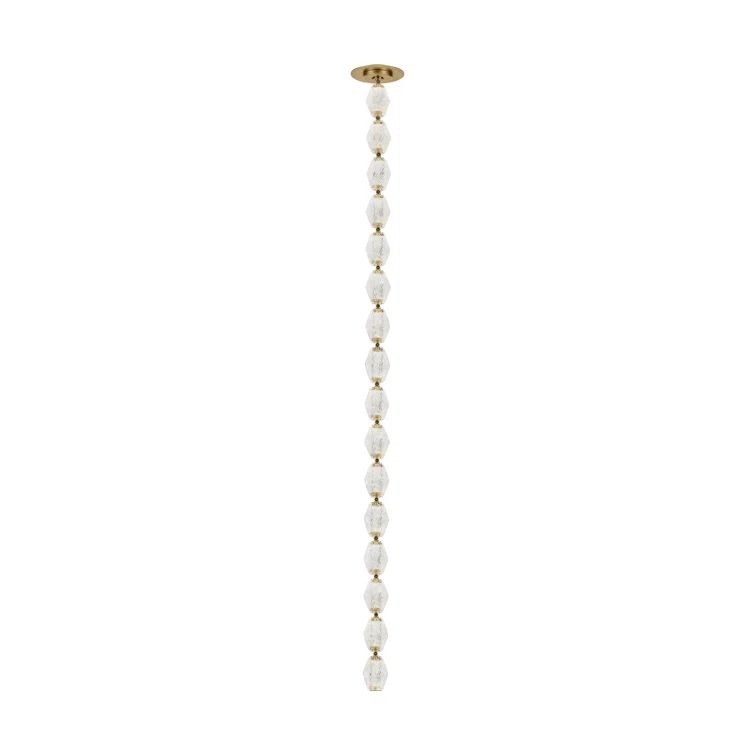 Natural Brass Crystal LED Pendant Light for Indoor/Outdoor