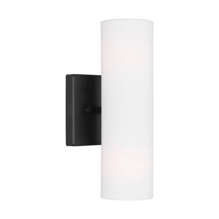 Capalino 12" White Cylinder Modern Vanity Sconce