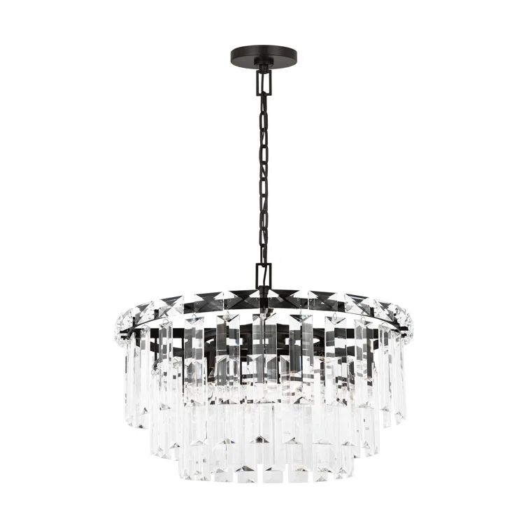 Aged Iron Crystal 10-Light Tiered Chandelier