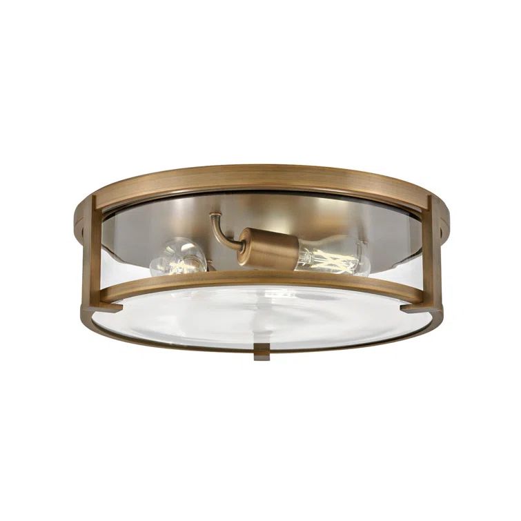 Brushed Bronze and Clear Glass LED Flush Mount Light