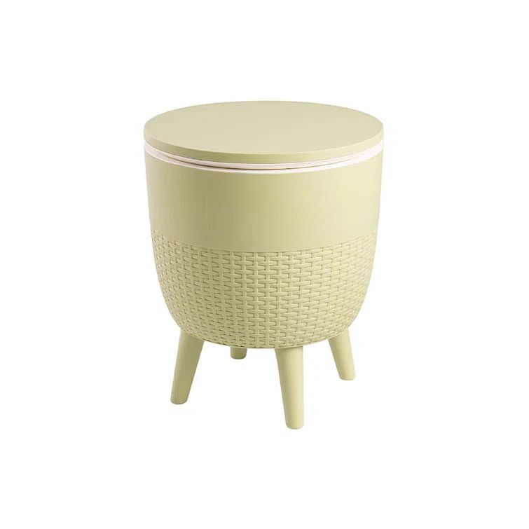 Wasabi Green Resin Adjustable Height Outdoor Side Table and Cooler