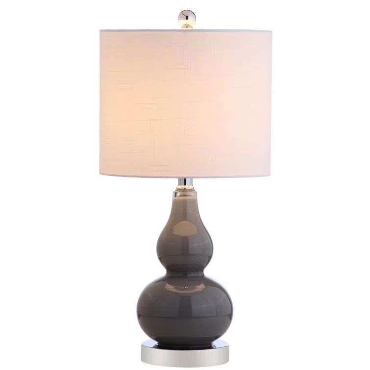 Ava Modern Mini LED Table Lamp with White Linen Shade